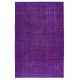 Contemporary Wool Area Rug in Purple, Hand-Knotted in Turkey