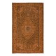 Elegant Hand-Made Turkish Area Rug in Burnt Orange, Contemporary Upcycled Carpet