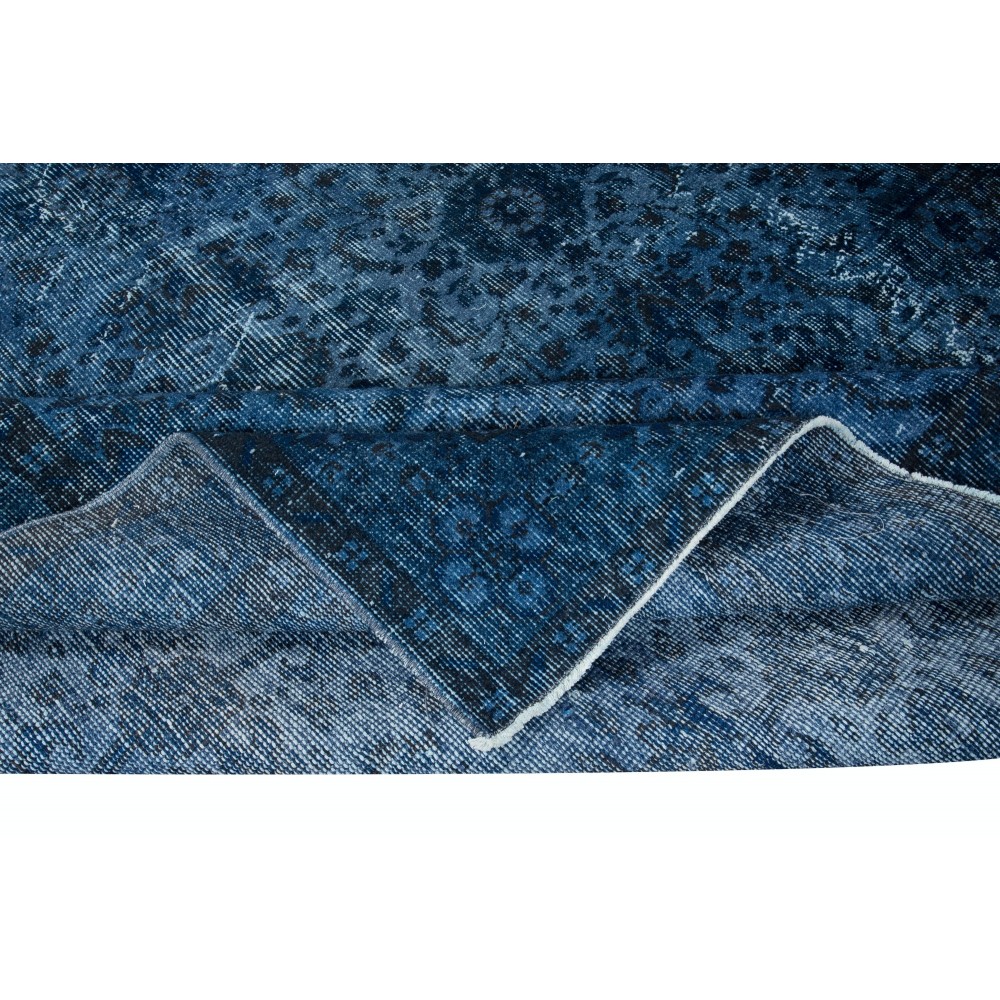 Ocean Blue Handmade Area Rug, Decorative Turkish Carpet, Woolen Floor Covering