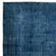 Ocean Blue Handmade Area Rug, Decorative Turkish Carpet, Woolen Floor Covering