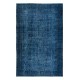 Ocean Blue Handmade Area Rug, Decorative Turkish Carpet, Woolen Floor Covering