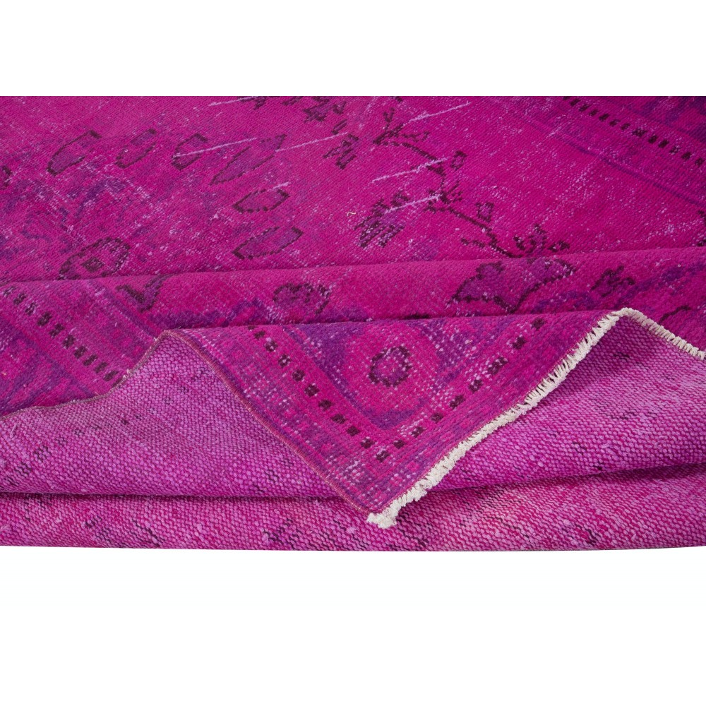 Contemporary Area Rug in Pink & Light Purple, Handmade Turkish Carpet, Woolen Floor Covering