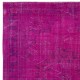 Contemporary Area Rug in Pink & Light Purple, Handmade Turkish Carpet, Woolen Floor Covering