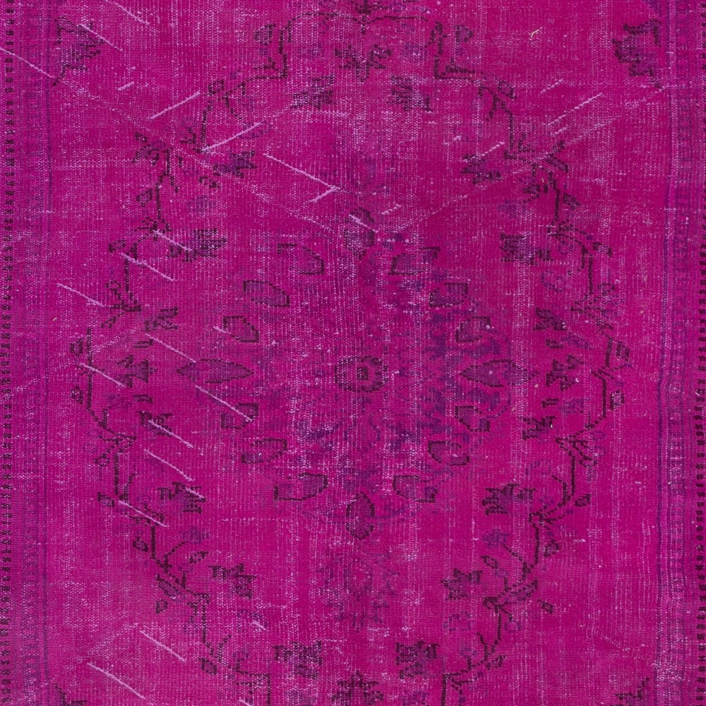 Contemporary Area Rug in Pink & Light Purple, Handmade Turkish Carpet, Woolen Floor Covering