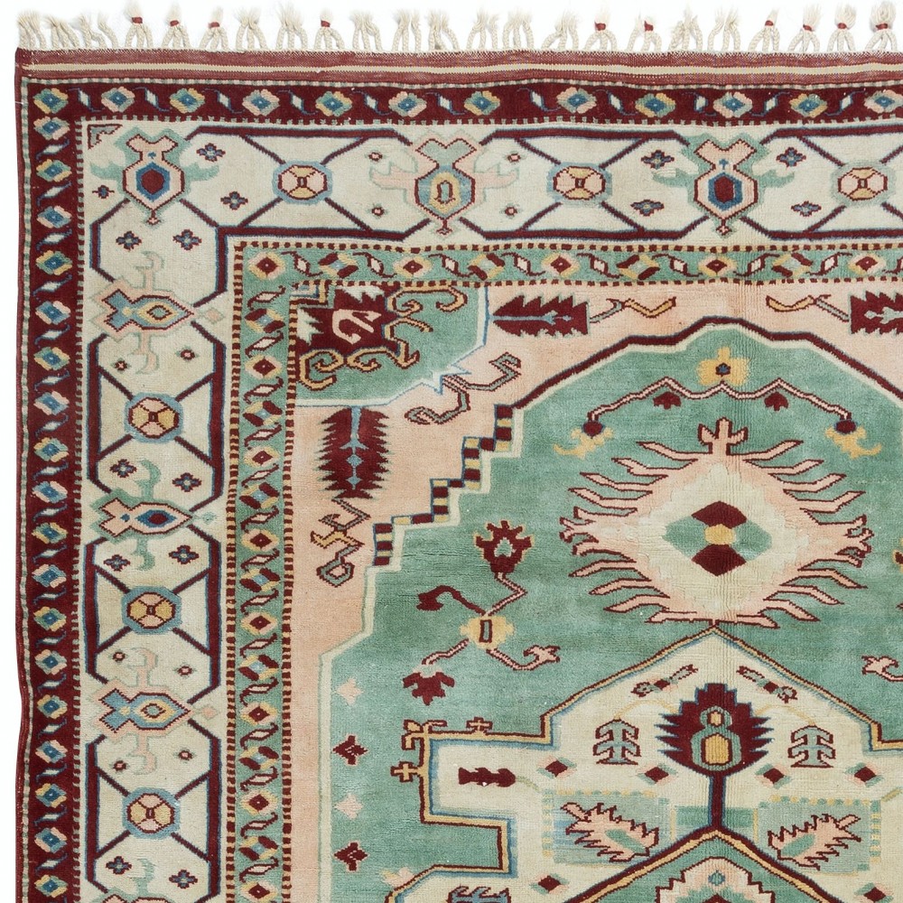 Decorative Handmade Area Rug, Contemporary Turkish Carpet with Fringe, 100% Wool
