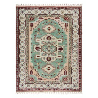 Decorative Handmade Area Rug, Contemporary Turkish Carpet with Fringe, 100% Wool