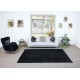 Plain Black Area Rug, Handknotted and Handwoven in Turkey