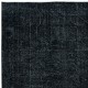 Plain Black Area Rug, Handknotted and Handwoven in Turkey