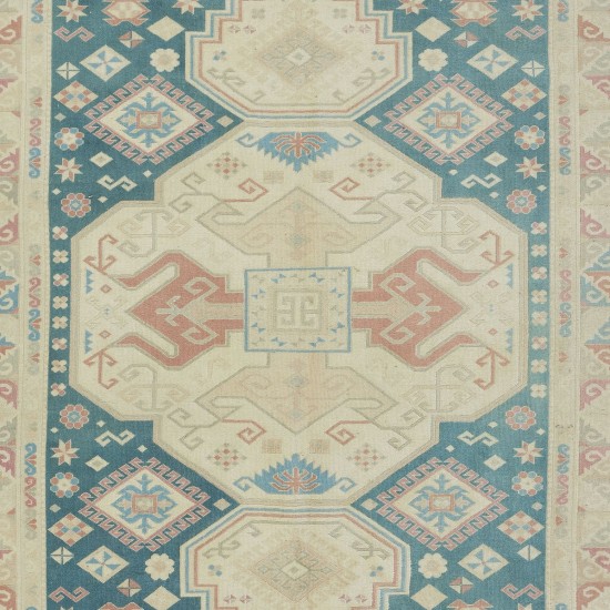 One of a Kind Vintage Handmade Turkish Rug with Soft Colors