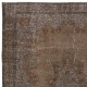 Contemporary Living Room Carpet in Brown, Hand Knotted Turkish Area Rug with Medallion Design