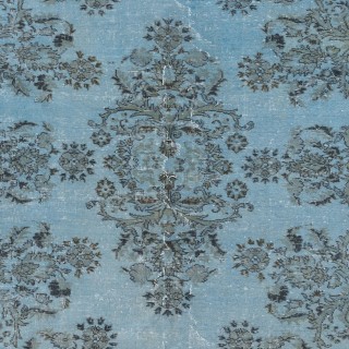 Turkish Handmade Floral Rug in Light Blue, Modern Sky Blue Carpet, Low Pile Floor Covering Turkish Handmade Floral Rug in Light Blue, Modern Sky Blue Carpet, Low Pile Floor Covering