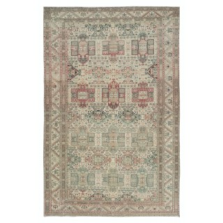 Vintage Handmade Turkish Rug for Rustic & Farmhouse Decor, 100% Wool