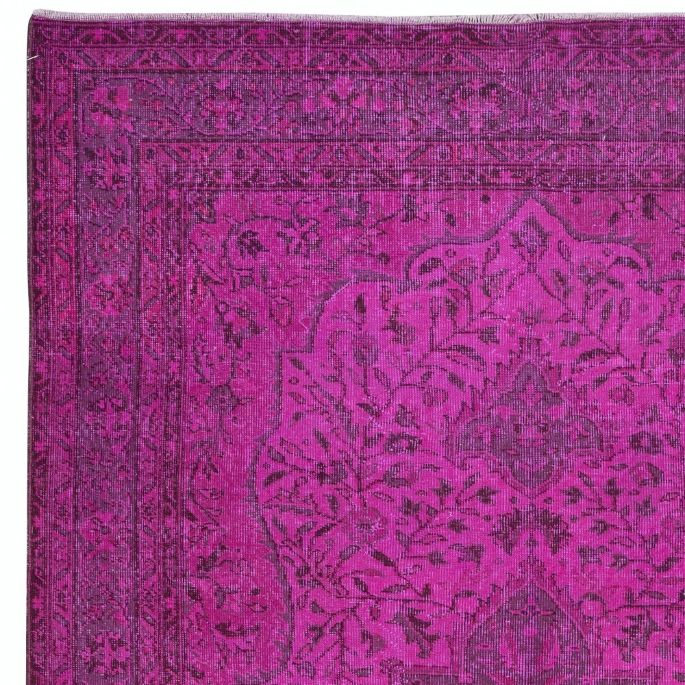 Pink Handmade Contemporary Rug, Turkish Wool Carpet, Living Room Rug