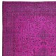 Pink Handmade Contemporary Rug, Turkish Wool Carpet, Living Room Rug