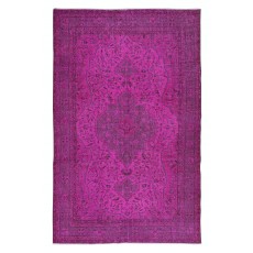 Pink Handmade Contemporary Rug, Turkish Wool Carpet, Living Room Rug