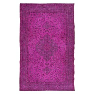 Pink Handmade Contemporary Rug, Turkish Wool Carpet, Living Room Rug