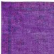 Contemporary Wool Area Rug in Purple, Hand-Knotted in Turkey