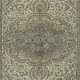 Traditional Hand Knotted Turkish Area Rug in Green Tones with Medallion Design