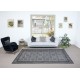 Handmade Turkish Rug with Botanical Design and Gray Background