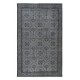 Handmade Turkish Rug with Botanical Design and Gray Background