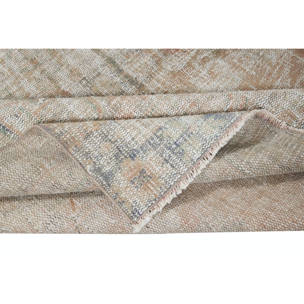 Vintage Sun Faded Anatolian Area Rug, Handmade Wool Carpet