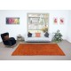 Handmade Turkish Rug, Orange Art Deco Design Carpet for Modern Living Room