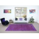 Modern Handmade Turkish Wool Area Rug in Purple