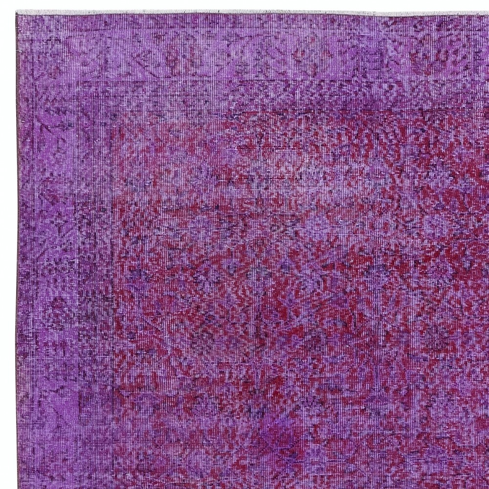 Modern Handmade Turkish Wool Area Rug in Purple