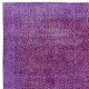 Modern Handmade Turkish Wool Area Rug in Purple