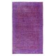 Modern Handmade Turkish Wool Area Rug in Purple