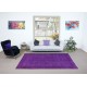 Modern Floral Patterned Area Rug in Purple, Hand-Knotted in Turkey