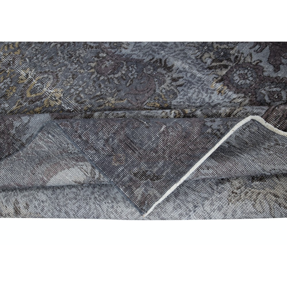 Aubusson Inspired Rug in Gray for Modern Interiors, Handmade in Turkey