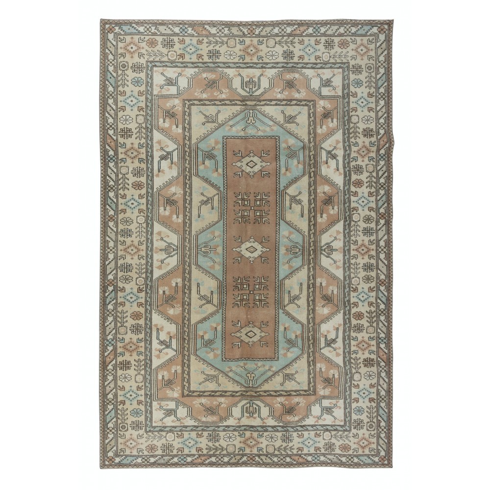 Vintage Milas (Melas) Rug. 100% Wool. Handmade Turkish Carpet for Farmhouse & Rustic Decor