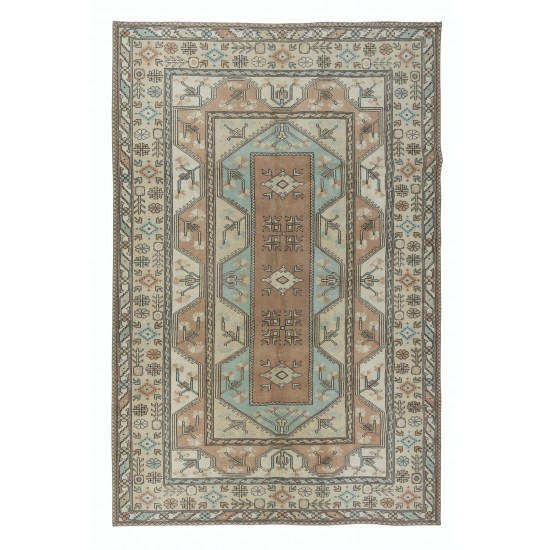 Milas Area Rug. 100% Wool. Handmade Turkish Carpet for Farmhouse Decor. Vintage Rustic Floor Covering