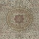 Vintage Handmade Turkish Kayseri Area Rug with Medallion Design, 100% Wool