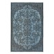 Contemporary Handmade Turkish Rug in Light Blue with Garden Design, Sky Blue Living Room Carpet