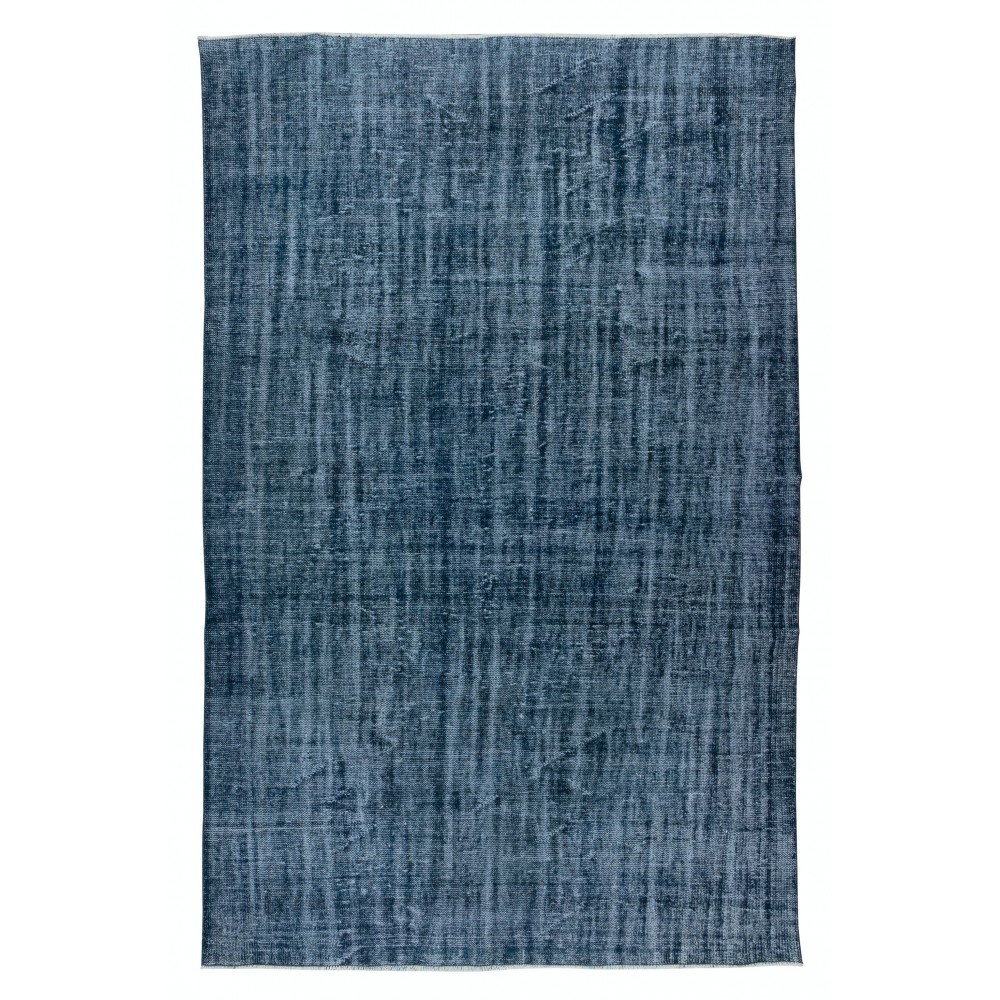Blue Handmade Turkish Area Rug for Living Room, Entrance, Bedroom, Dining Room & Kids Room