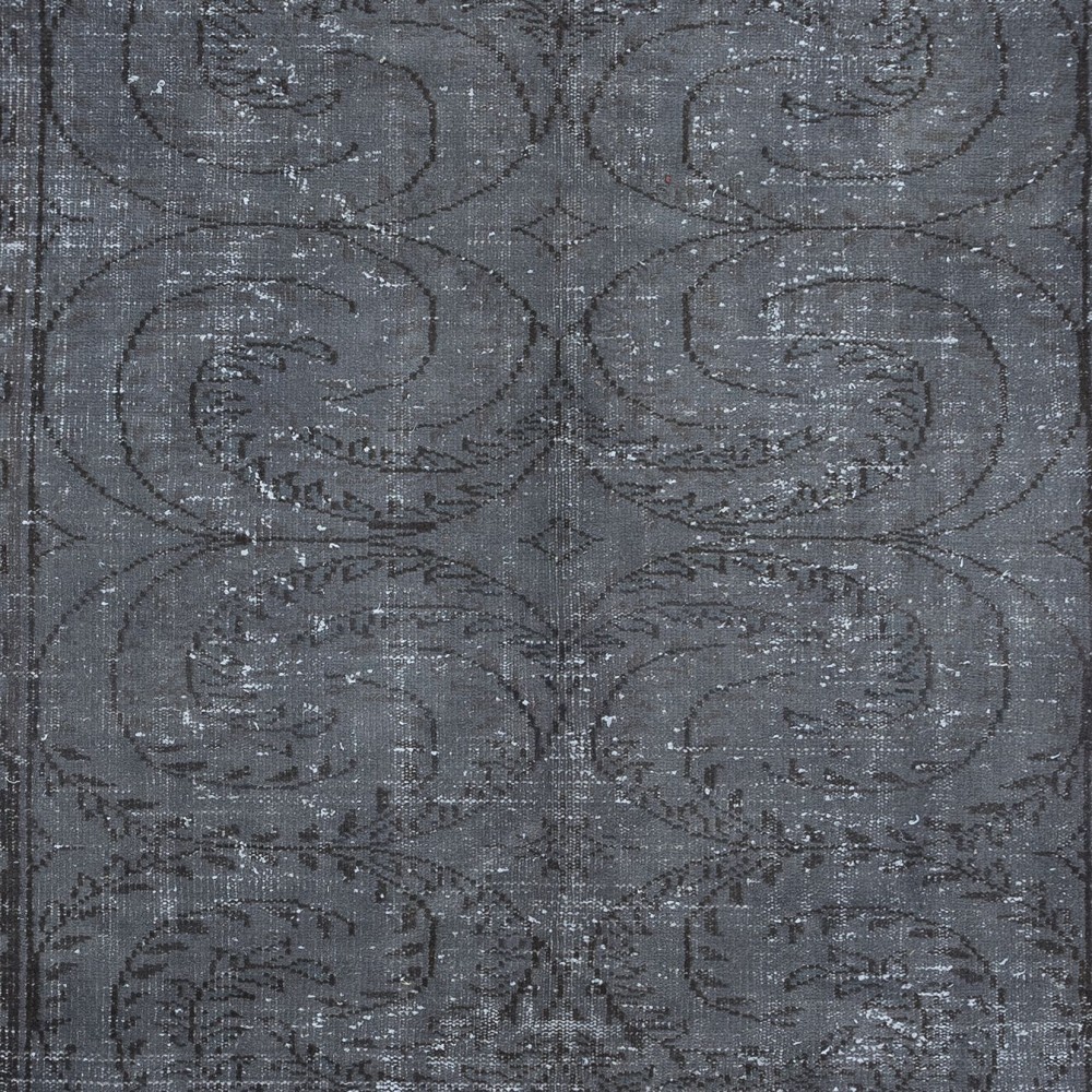 Gray Handmade Area Rug for Modern Shabby Chic Decor, Low Pile Carpet from Turkey