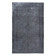 Gray Handmade Area Rug for Modern Shabby Chic Decor, Low Pile Carpet from Turkey