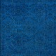 Modern Anatolian Area Rug in Ocean Blue, Handmade Navy Blue Carpet with Flower Design