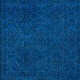 Modern Anatolian Area Rug in Ocean Blue, Handmade Navy Blue Carpet with Flower Design