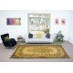 Contemporary Handmade Turkish Area Rug with Medallion Design & Yellow Background