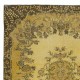 Contemporary Handmade Turkish Area Rug with Medallion Design & Yellow Background