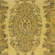 Contemporary Handmade Turkish Area Rug with Medallion Design & Yellow Background