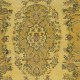 Contemporary Handmade Turkish Sparta Area Rug with Medallion Design & Yellow Background