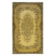 Contemporary Handmade Turkish Sparta Area Rug with Medallion Design & Yellow Background