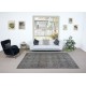 Modern Handmade Turkish Rug with Gray & Light Brown Background and Brown Solid Border