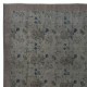 Modern Handmade Turkish Rug with Gray & Light Brown Background and Brown Solid Border