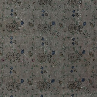 Modern Handmade Turkish Rug with Gray & Light Brown Background and Brown Solid Border
