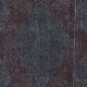 Handmade Turkish Area Rug in Gray, Burgundy Red & Dark Blue for Modern Interiors